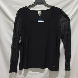 New with Tags,  Anne Klein Black blouse, XL